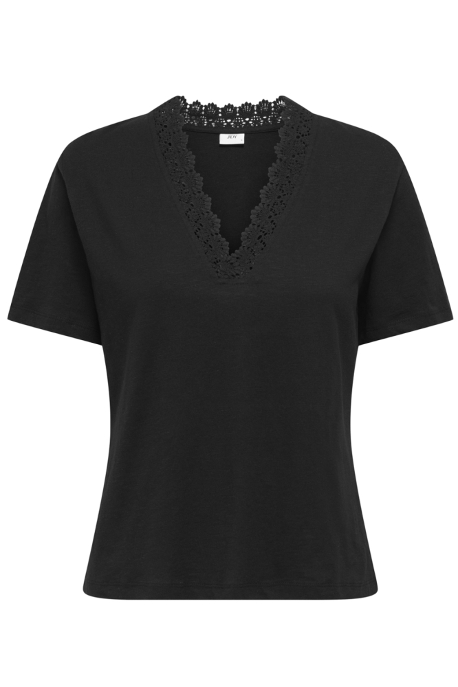 JDYSALVA LIFE S/S V-NECK TOP JRS DI 15351484 BLACK